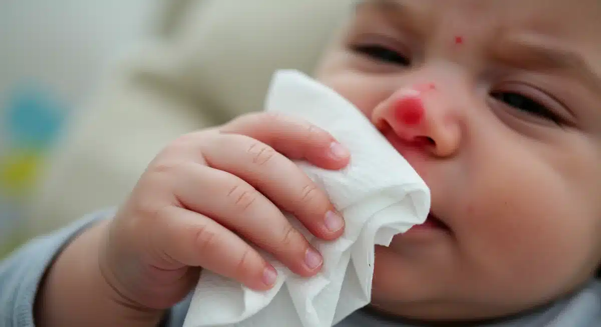 Baby gripping tissue, signs of a cold