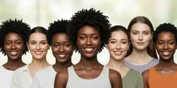 Diverse individuals showcasing ideal color palettes for their skin tones