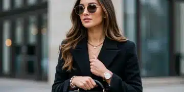 Woman elegantly styled with statement accessories in 2025