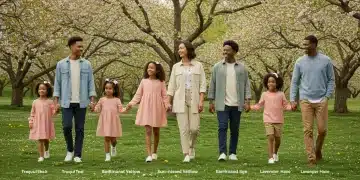 Family wearing spring 2025 fashion colors