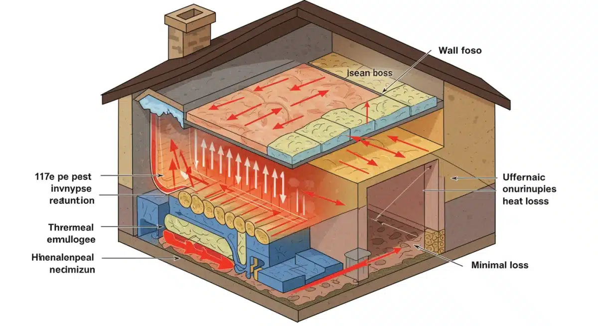 Diagram illustrating home insulation and air sealing for energy efficiency.