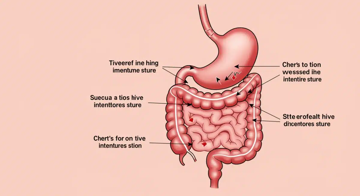 Diagram of infant digestive system showing potential areas of discomfort