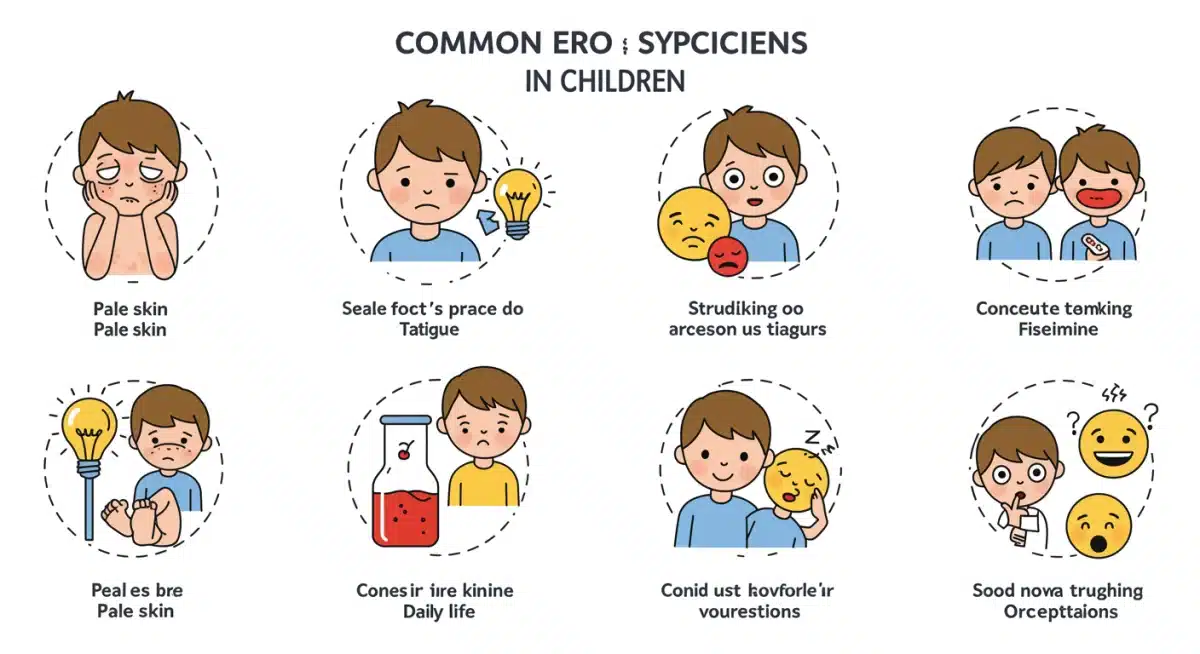 Infographic: symptoms of iron deficiency in children