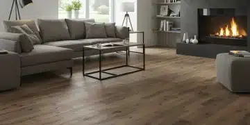 Modern living room with new affordable stylish flooring