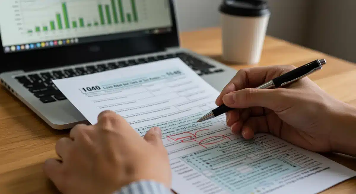 Detailed tax form with highlighted sections for family credits