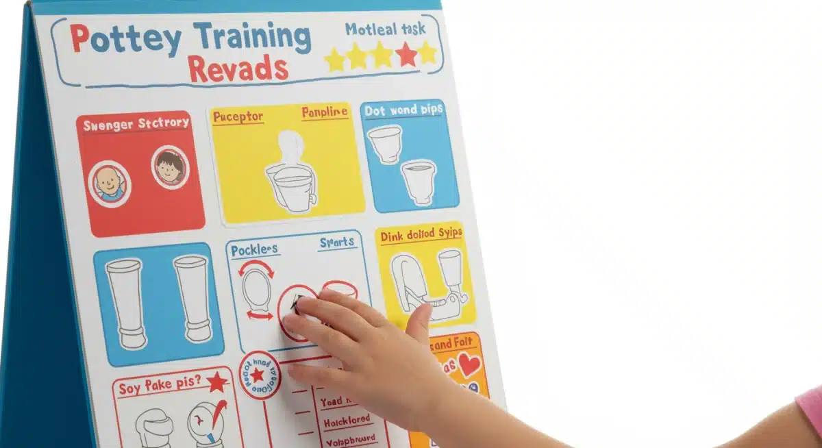 Potty training reward chart with stickers for positive reinforcement