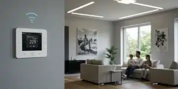 Family enjoying a smart home with integrated technology and modern design