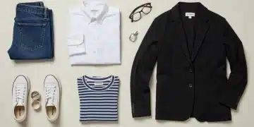Five versatile clothing items arranged to show multiple outfit possibilities