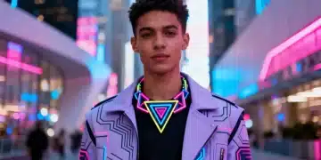 Stylish person in city with statement piece defining US fashion identity