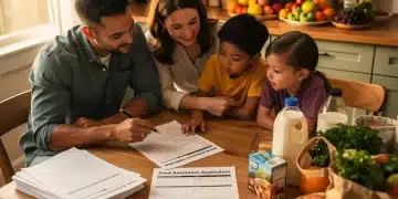 Family reviewing food assistance benefits checklist for 2026